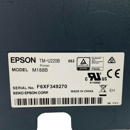 Epson TM-U220B Dot Matrix POS Receipt Kitchen Printer Serial with AC Adapter