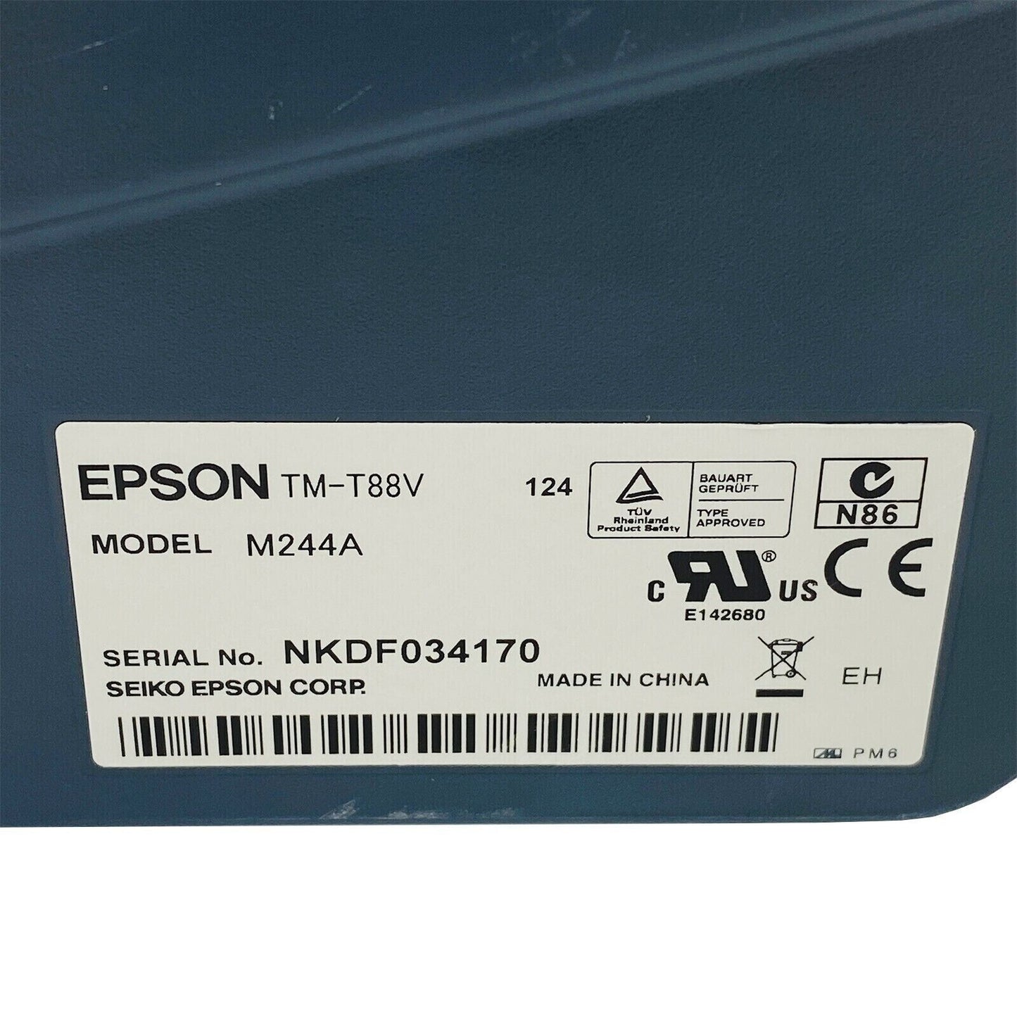 Epson Micros TM-T88V M244A Compact POS Thermal Receipt Printer IDN w/ AC Adapter