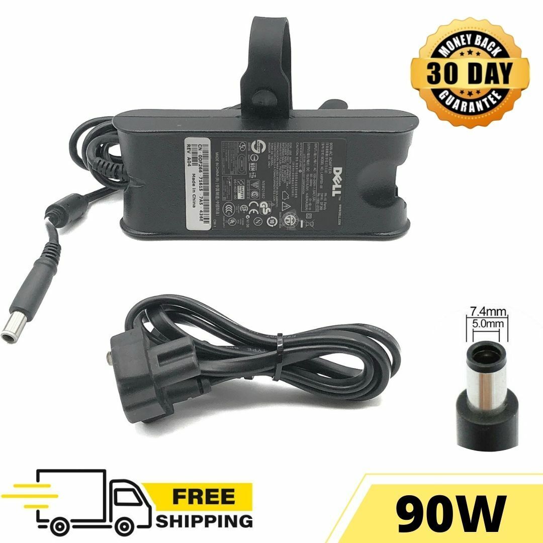 90W Dell OEM Power Charger for Latitude Laptop E5450 E5550 E5470 E5570 with cord