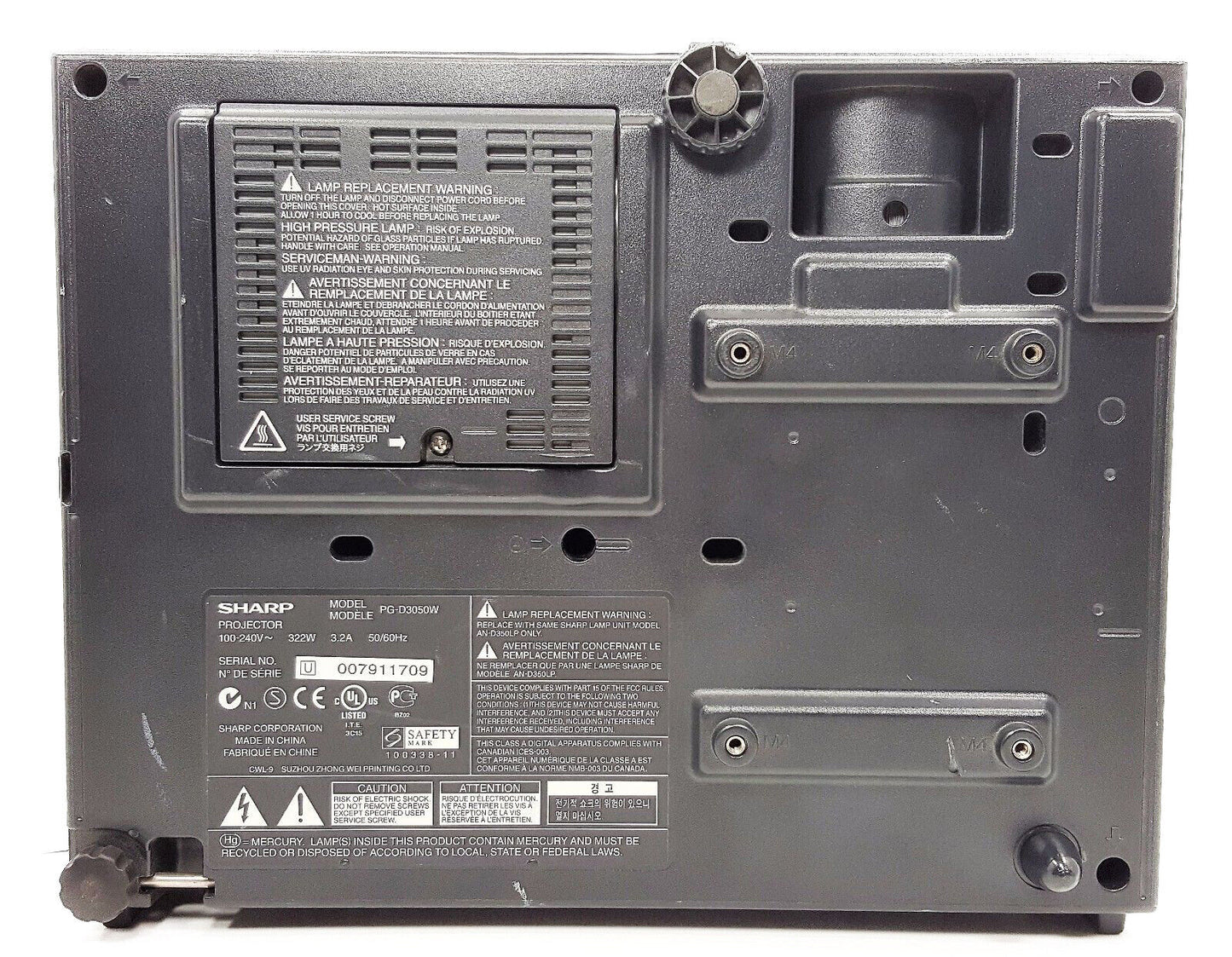 Sharp PG-D3050W DLP Projector 3000 ANSI HD 3D HDMI 1080i w/bundle