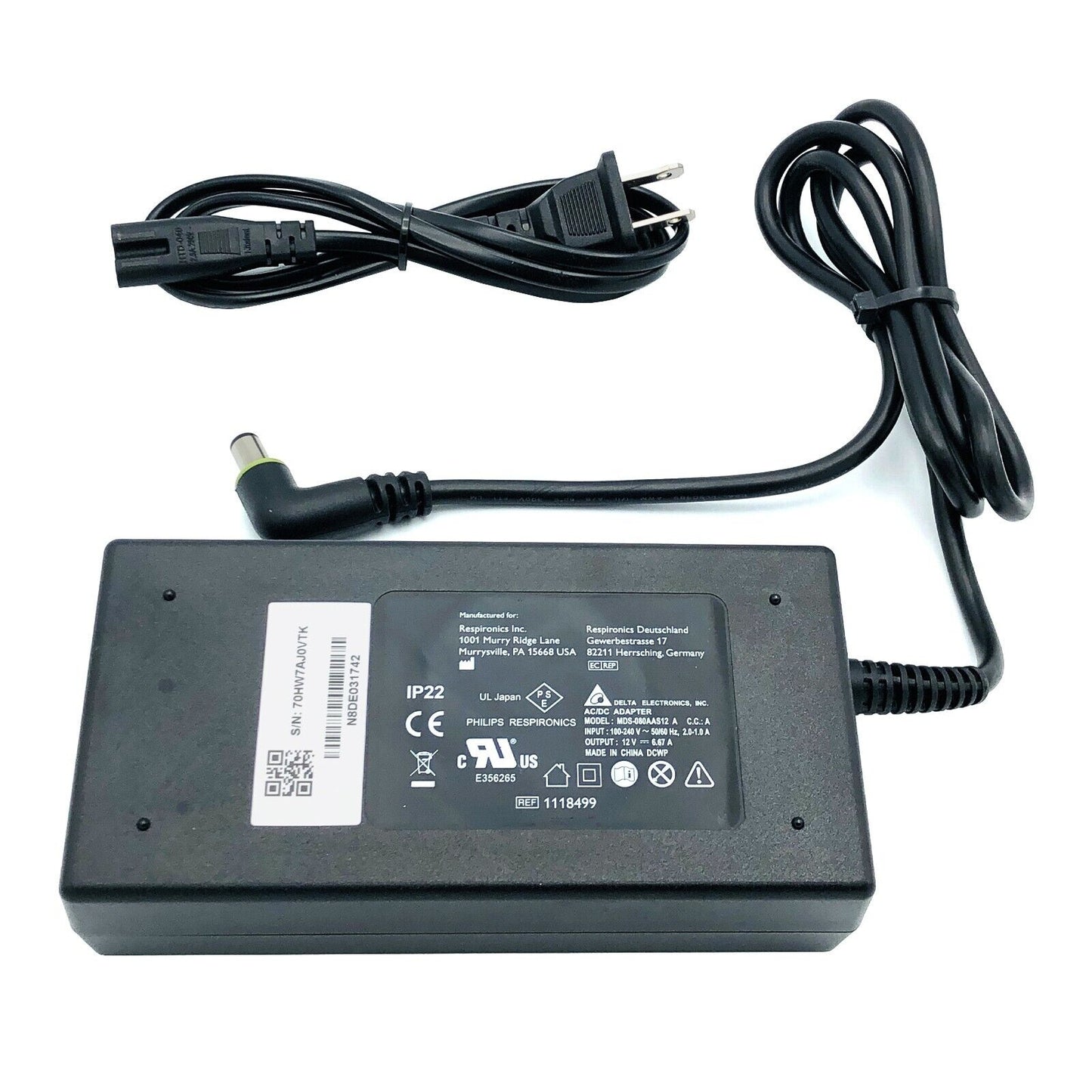 Philips Respironics Delta 80W AC Power Adapter Charger 12V 6.67A MDS-080AAS12 A