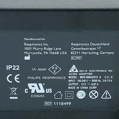 Philips Respironics Delta 80W AC Power Adapter Charger 12V 6.67A MDS-080AAS12 A