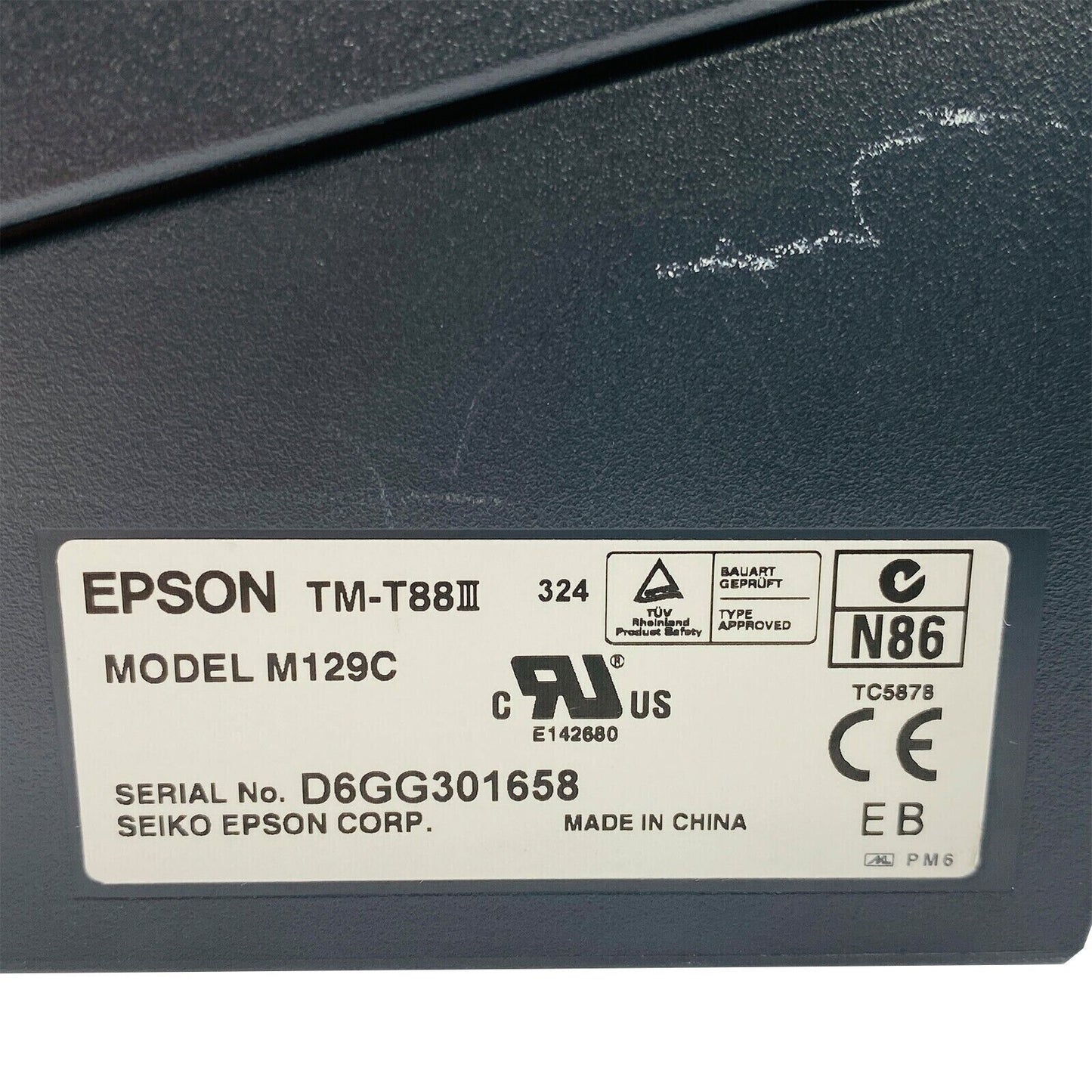 Epson TM-T88III Compact Thermal POS Receipt Ticket Printer USB w/ Adapter