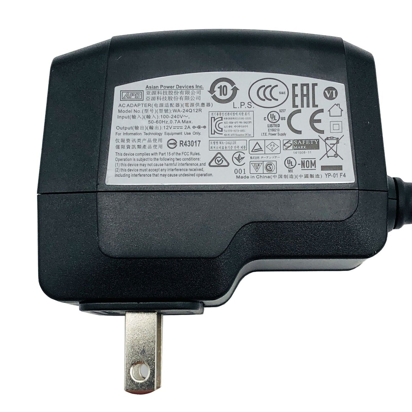 Genuine APD WA-24Q12R AC Power Adapter 12V 2A Power Supply Plug-In 24Watt OEM