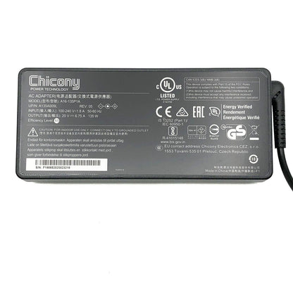 Genuine Chicony A16-135P1A AC Adapter A135A009L 20V 6.75A w/Cord