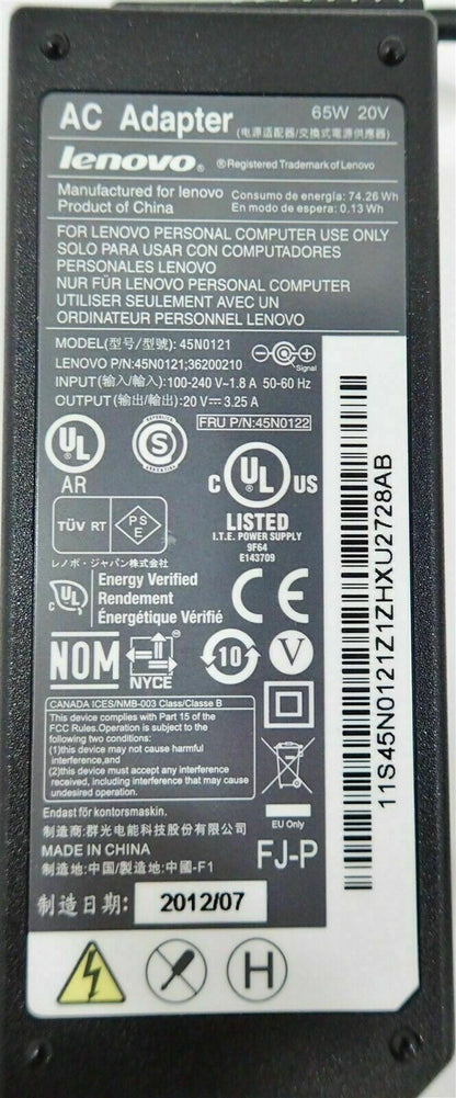 Lenovo Genuine 65W 20V 3.25A Power Supply Adapter 7.9*5.5mm pin w/cord