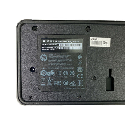 Original HP 2013 UltraSlim Docking Station USB 3.0 HSTNN-IX10 w/AC Adapter